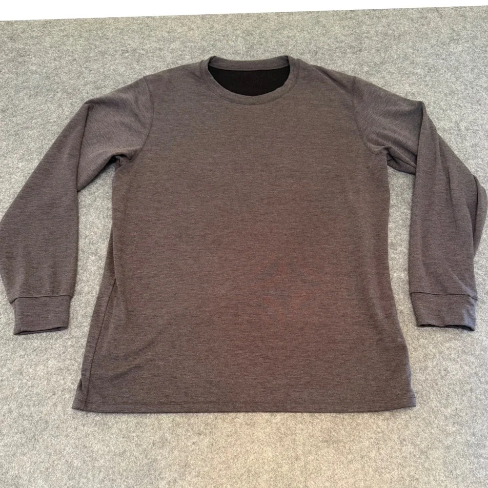 Uniqlo Heattech Ultra Warm Crew Neck Men XL Gray Cold weather Thermal Base Layer